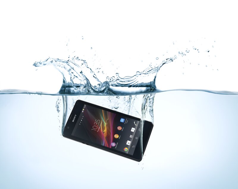 Sony smartphone in water