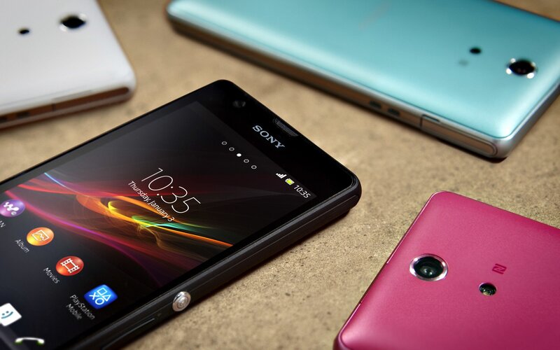 Sony smartphones in various colors