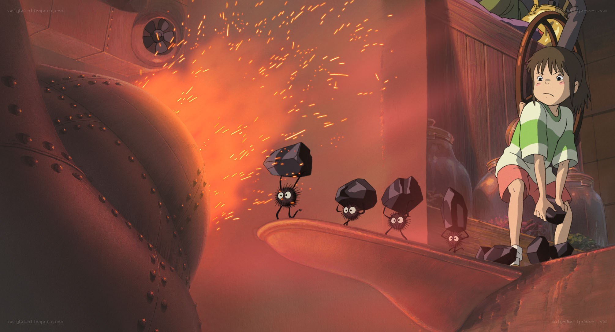 Soot sprites in a factory