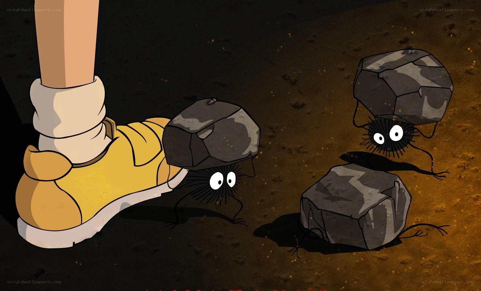 Soot sprites near a foot