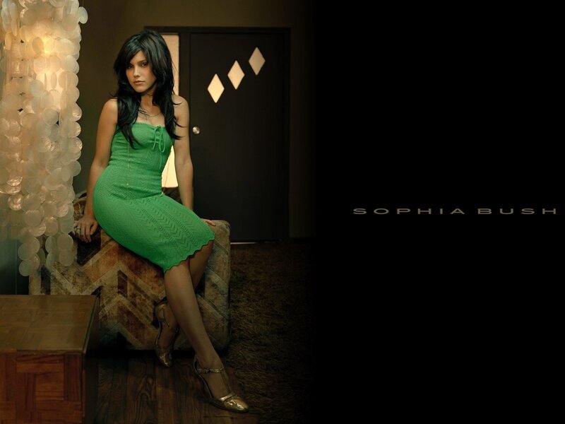 Sophia Bush in a green dress