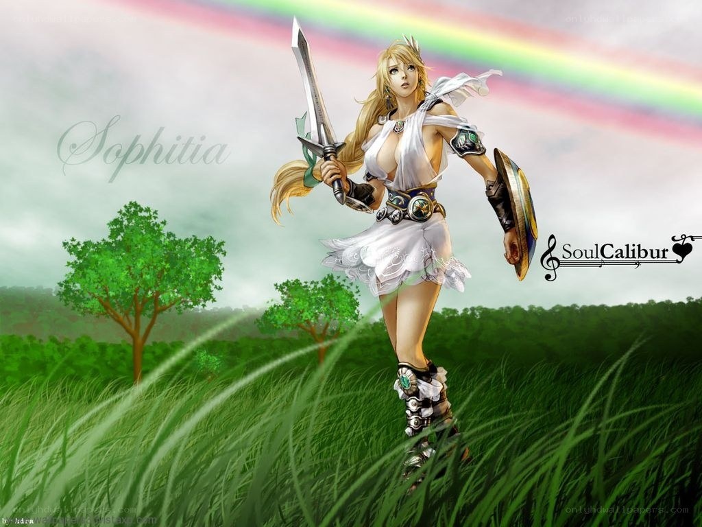 Sophitia in a green field