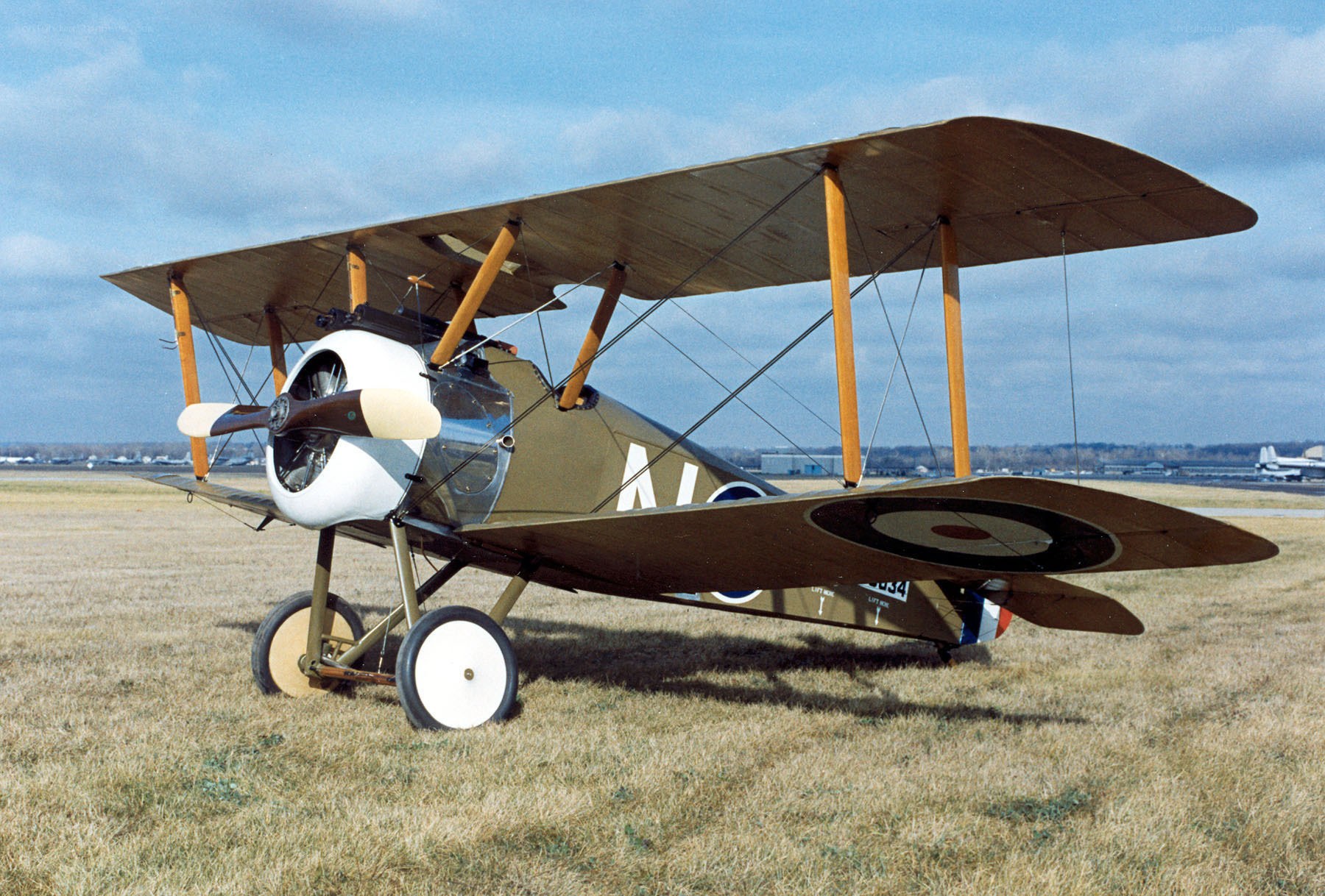 Sopwith Camel biplane on airfield
