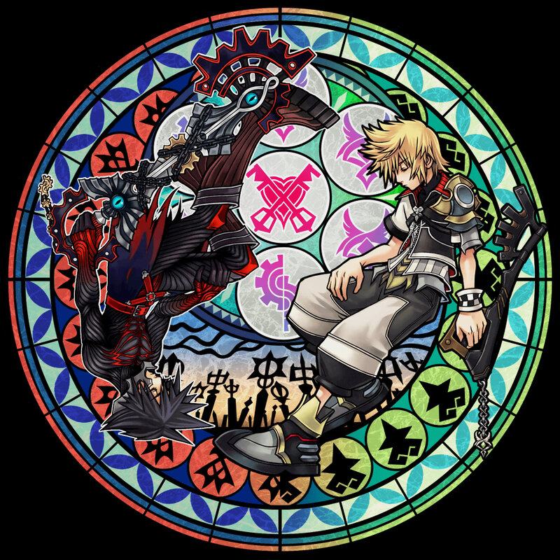 Sora and Ansem stained glass art