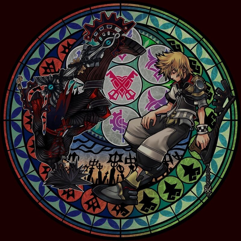 Sora and Ansem stained glass art