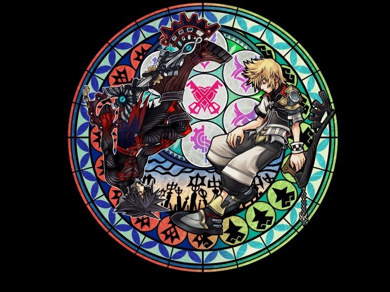 Sora and Ansem stained glass art