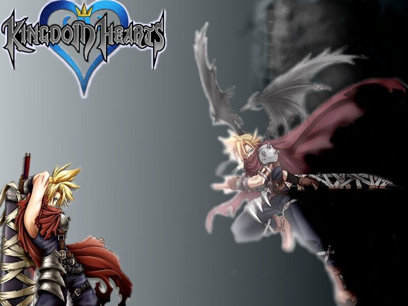 Sora and Cloud in Kingdom Hearts