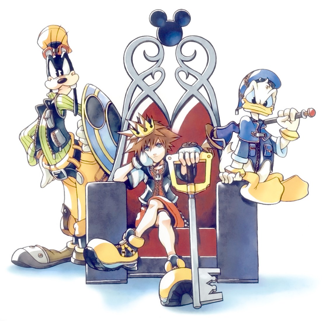 Sora and friends on a throne