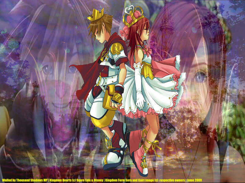 Sora and Kairi in Kingdom Hearts