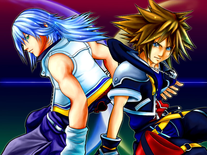 Sora and Riku in battle stance