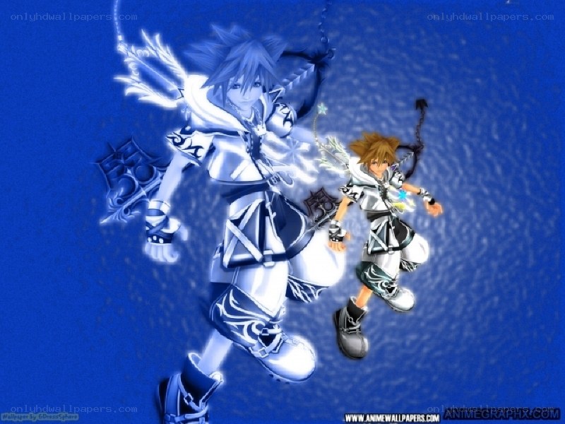 Sora and Roxas in blue light