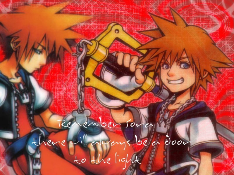 Sora and Roxas with Keyblades