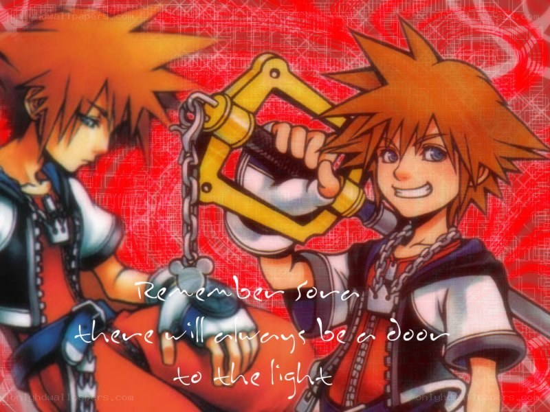 Sora and Roxas with Keyblades