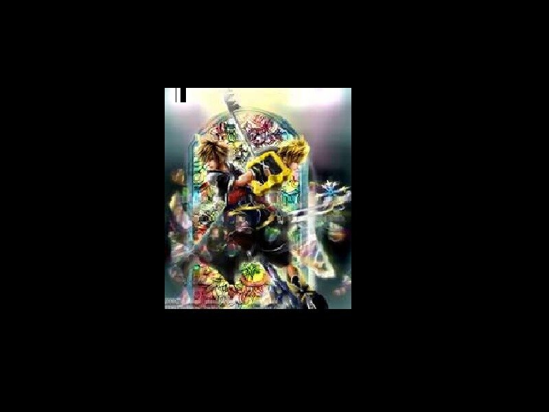 Sora Fighting in a Stained Glass
