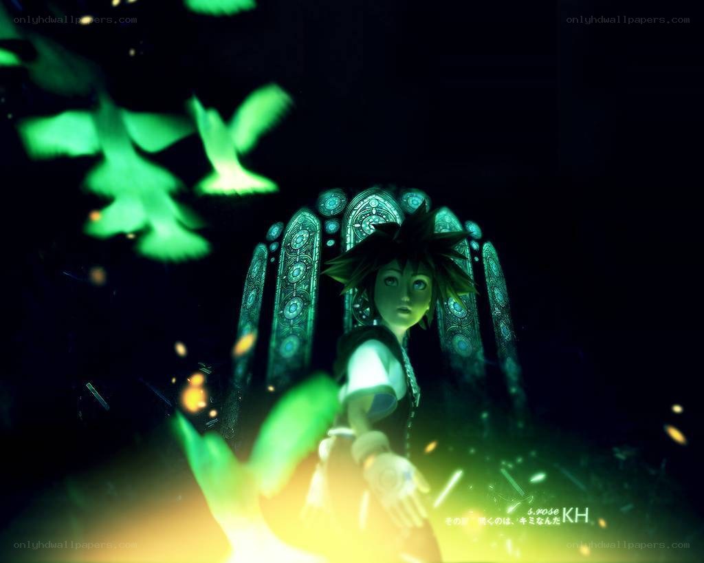 Sora in a glowing forest