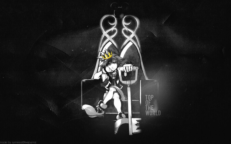 Sora on the Keyblade throne