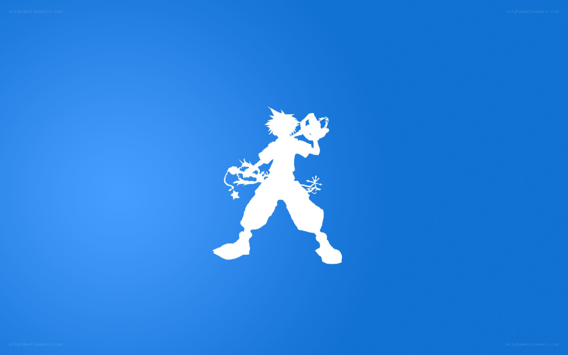 Sora silhouette on blue