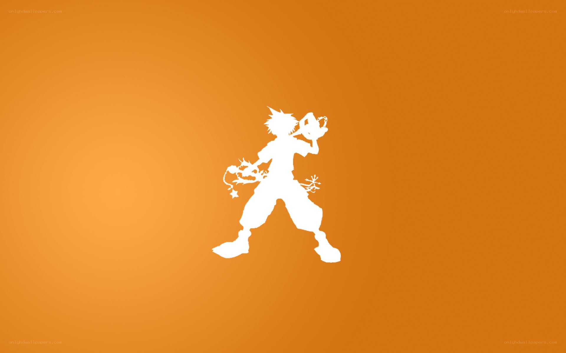 Sora silhouette on orange