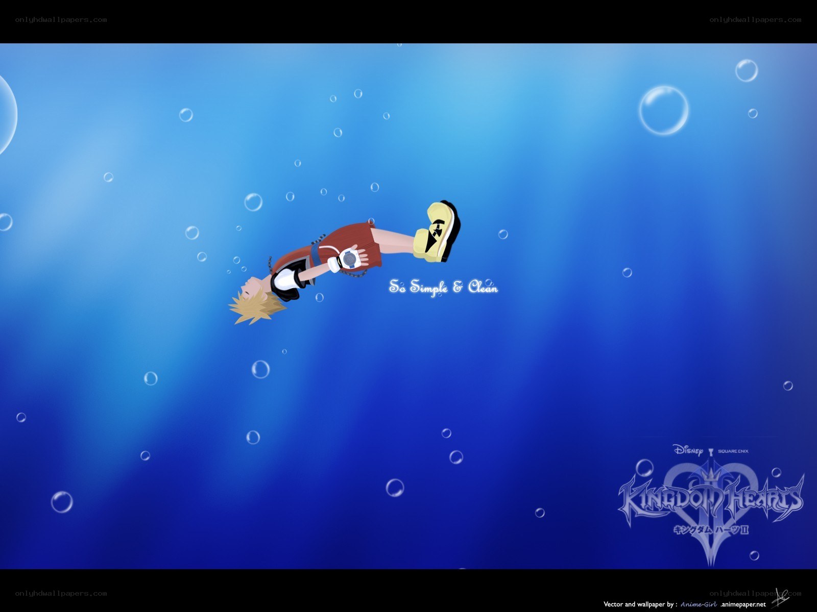 Sora swimming underwater