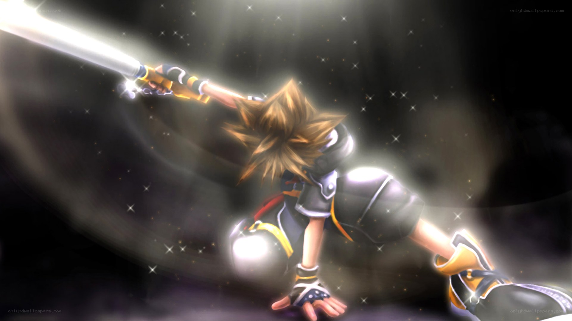 Sora wielding Keyblade in battle