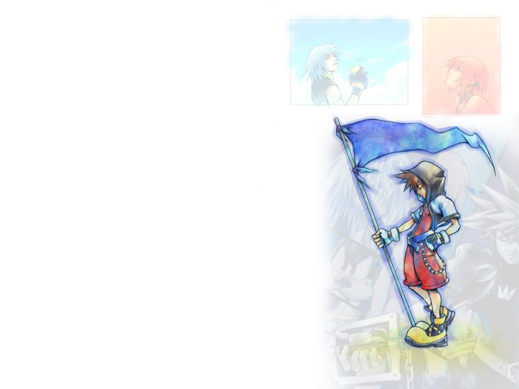 Sora with a blue flag