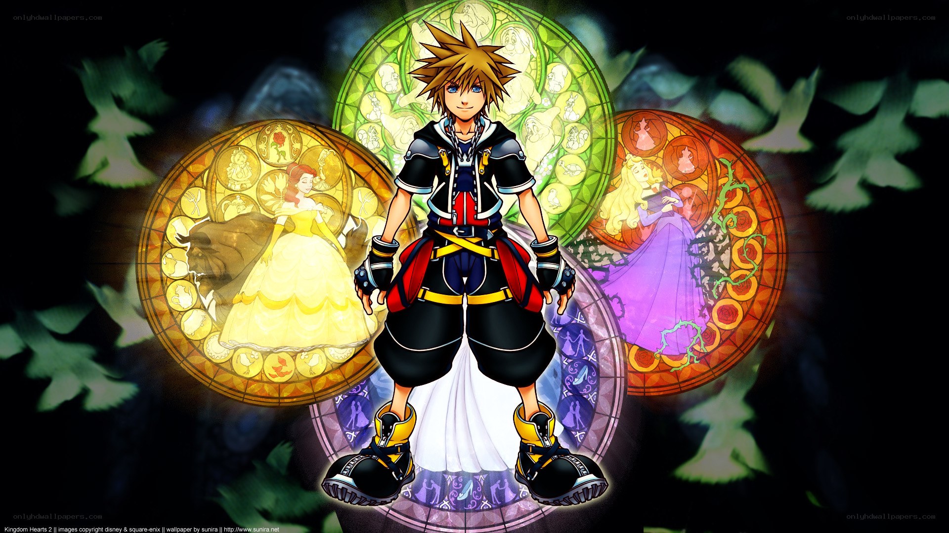 Sora with Disney Princesses