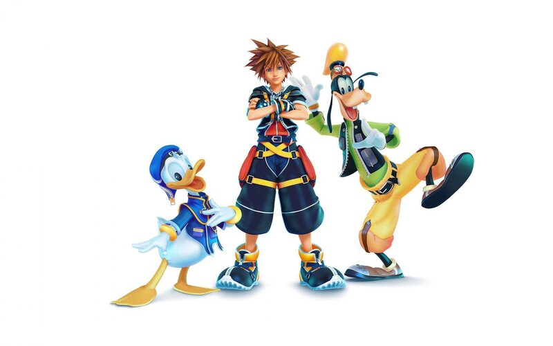 Sora with Donald and Goofy — Blue, Adventurous