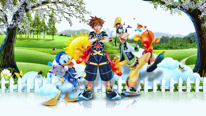Sora with Donald and Goofy — Green