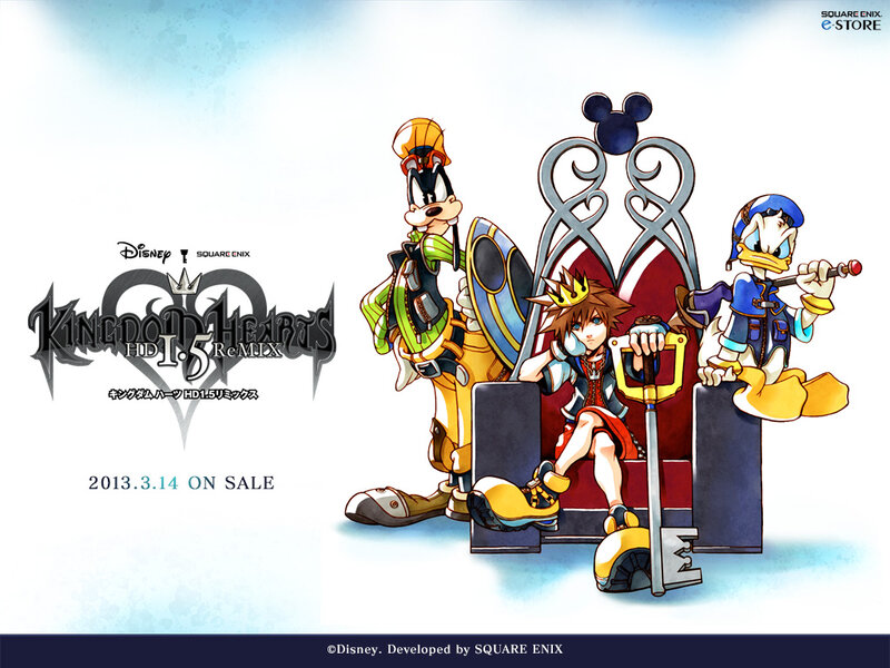 Sora with Goofy and Donald — Blue