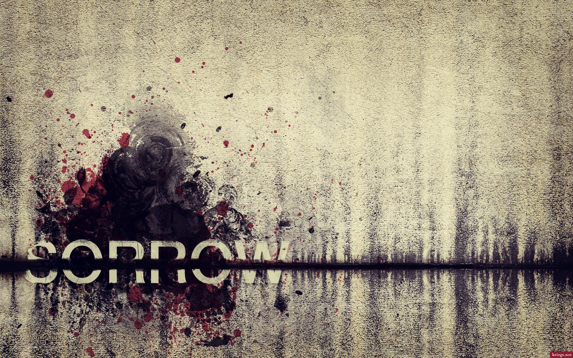 sorrow splattered on concrete