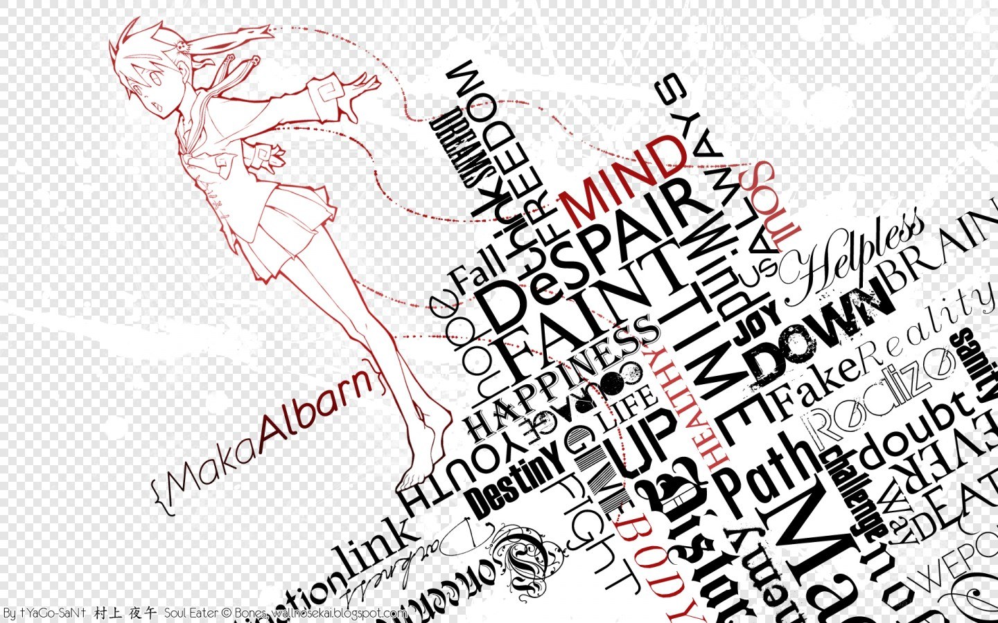 Soul Eater character with word art