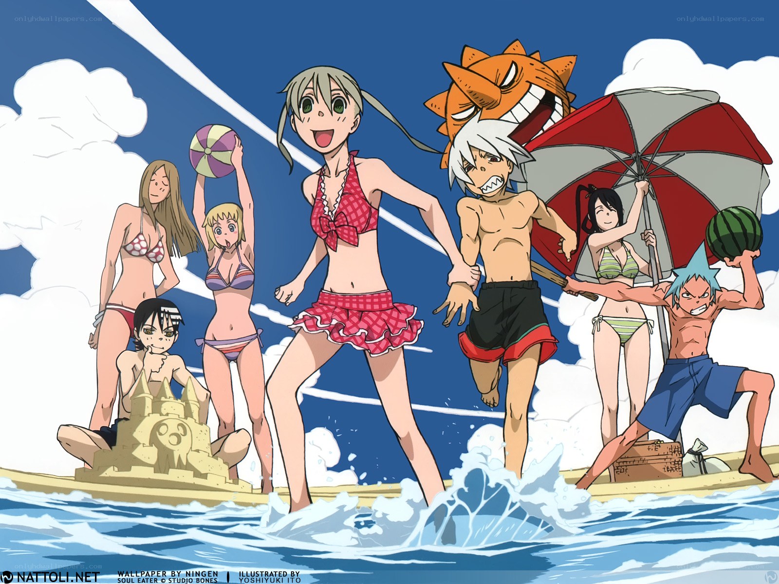 Soul Eater characters at the beach