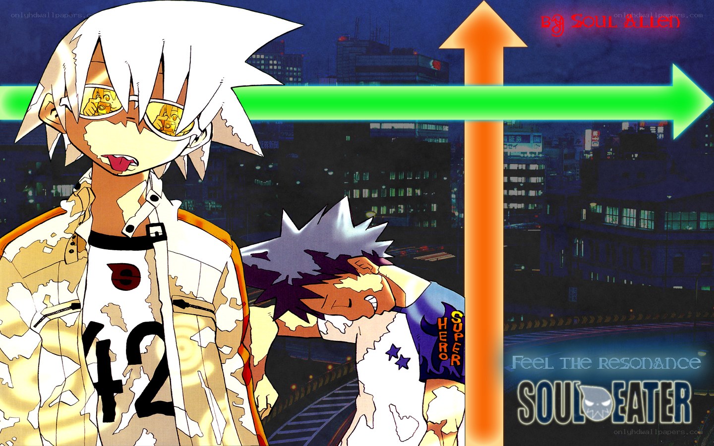 Soul Eater characters in city