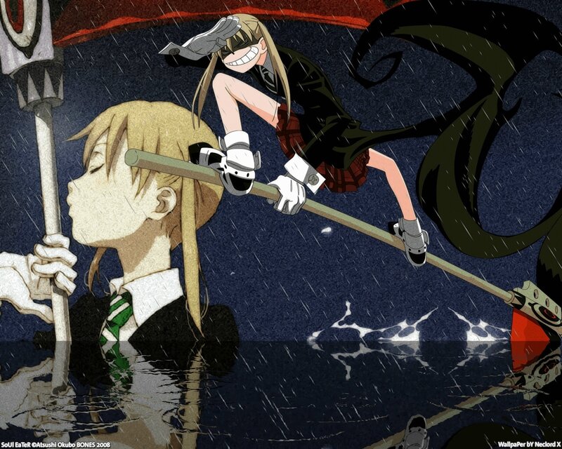 Soul Eater characters in rain