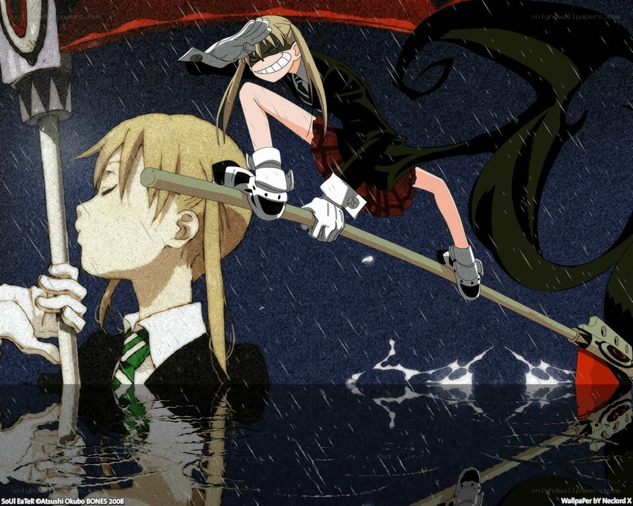Soul Eater characters in rain