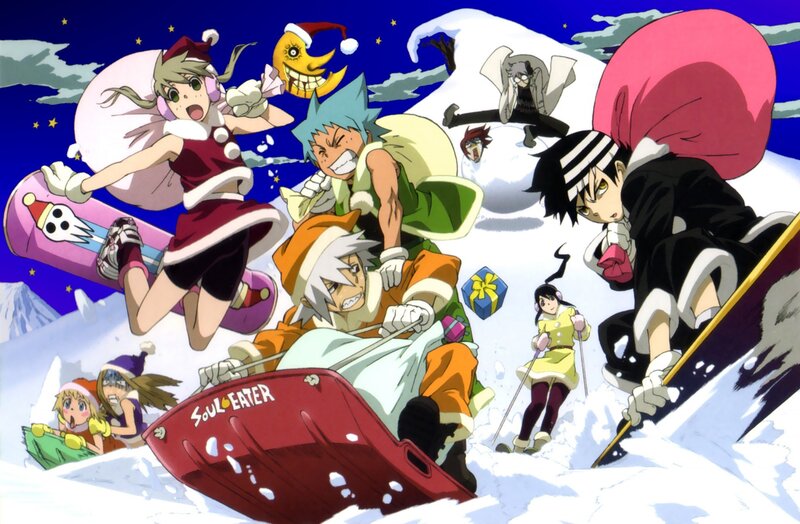 Soul Eater characters in winter