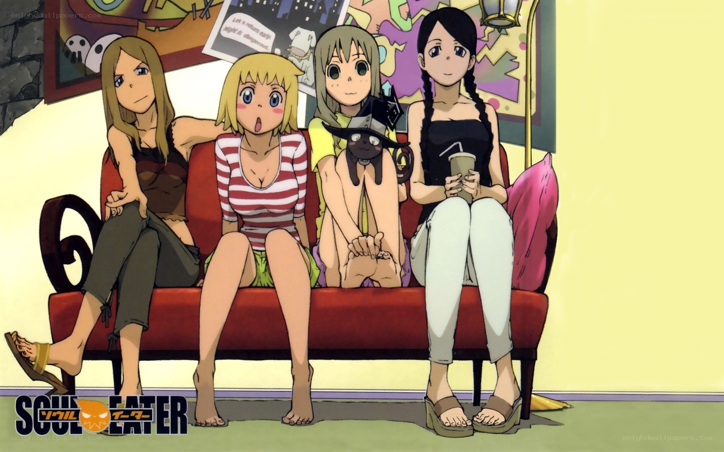 Soul Eater characters on a couch