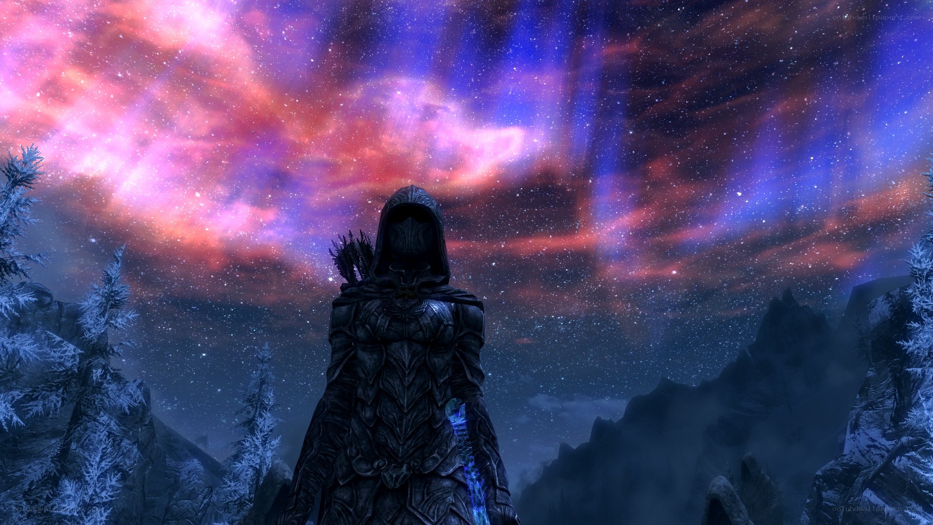 soul-stone warrior under aurora