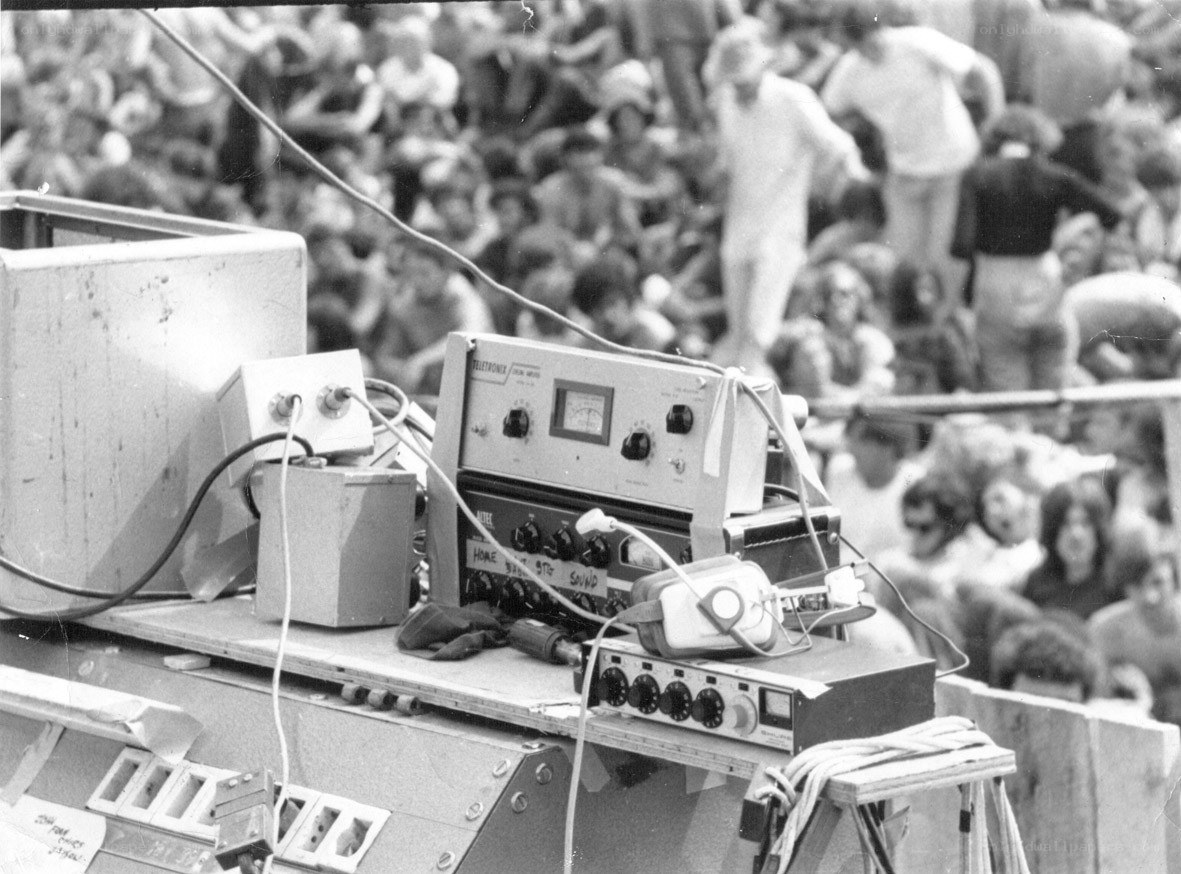 Sound equipment at a concert