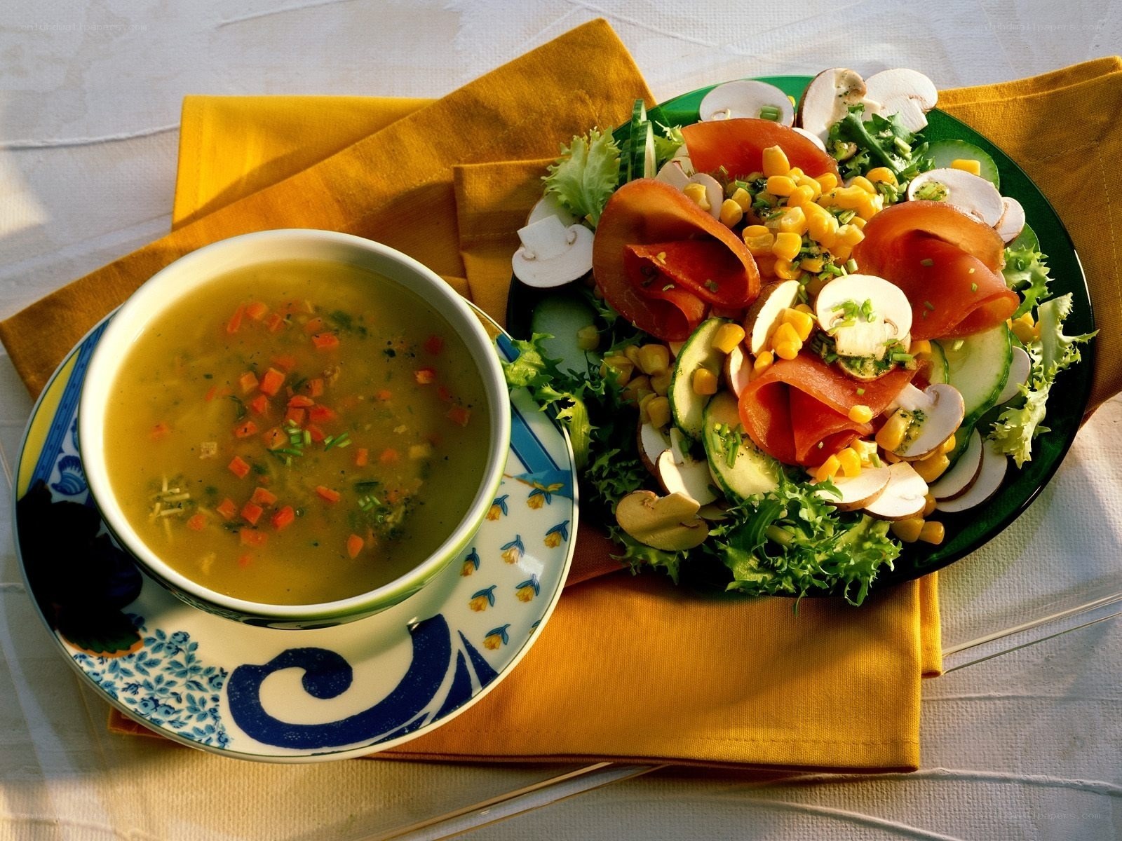Soup and salad meal