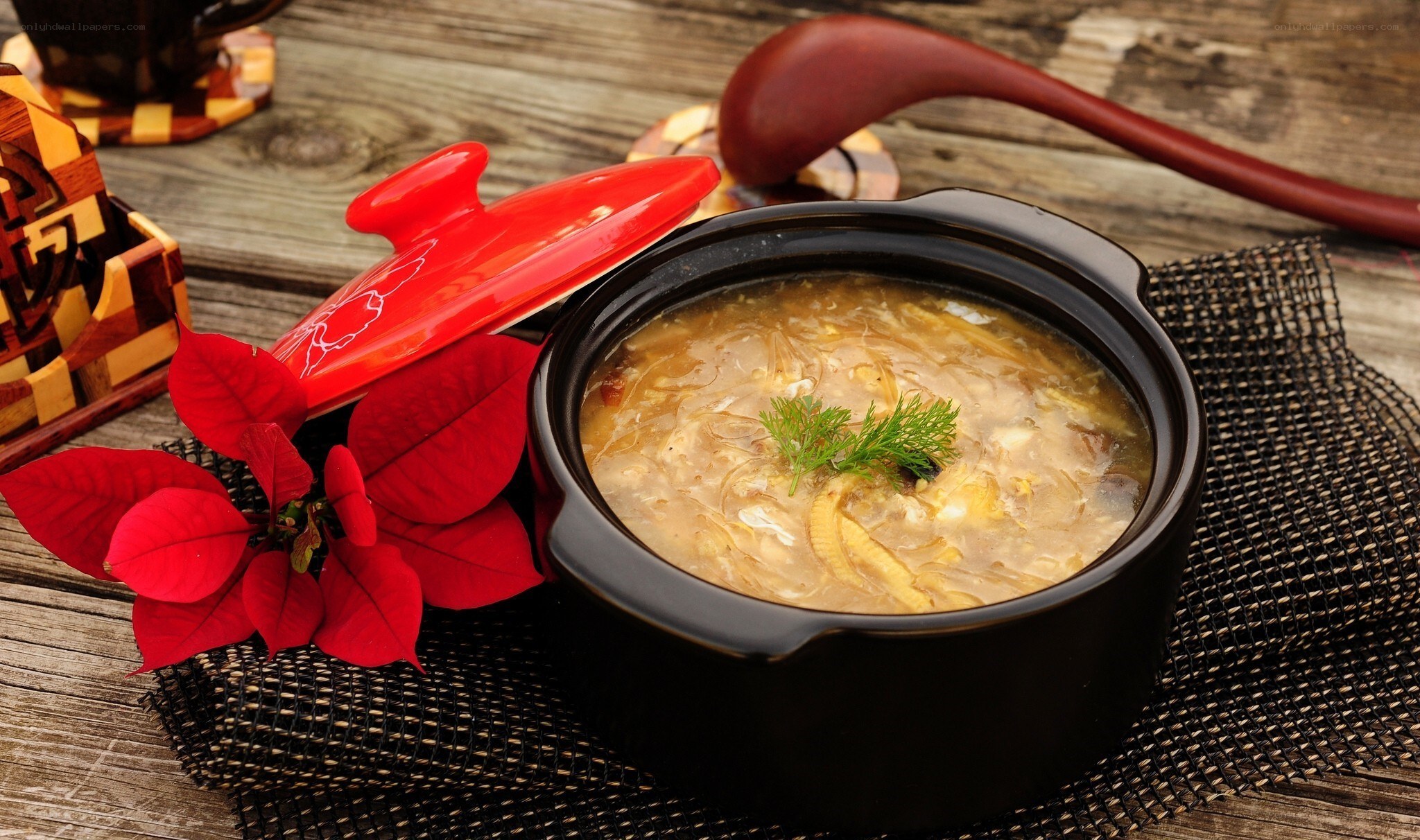 Soup in a clay pot