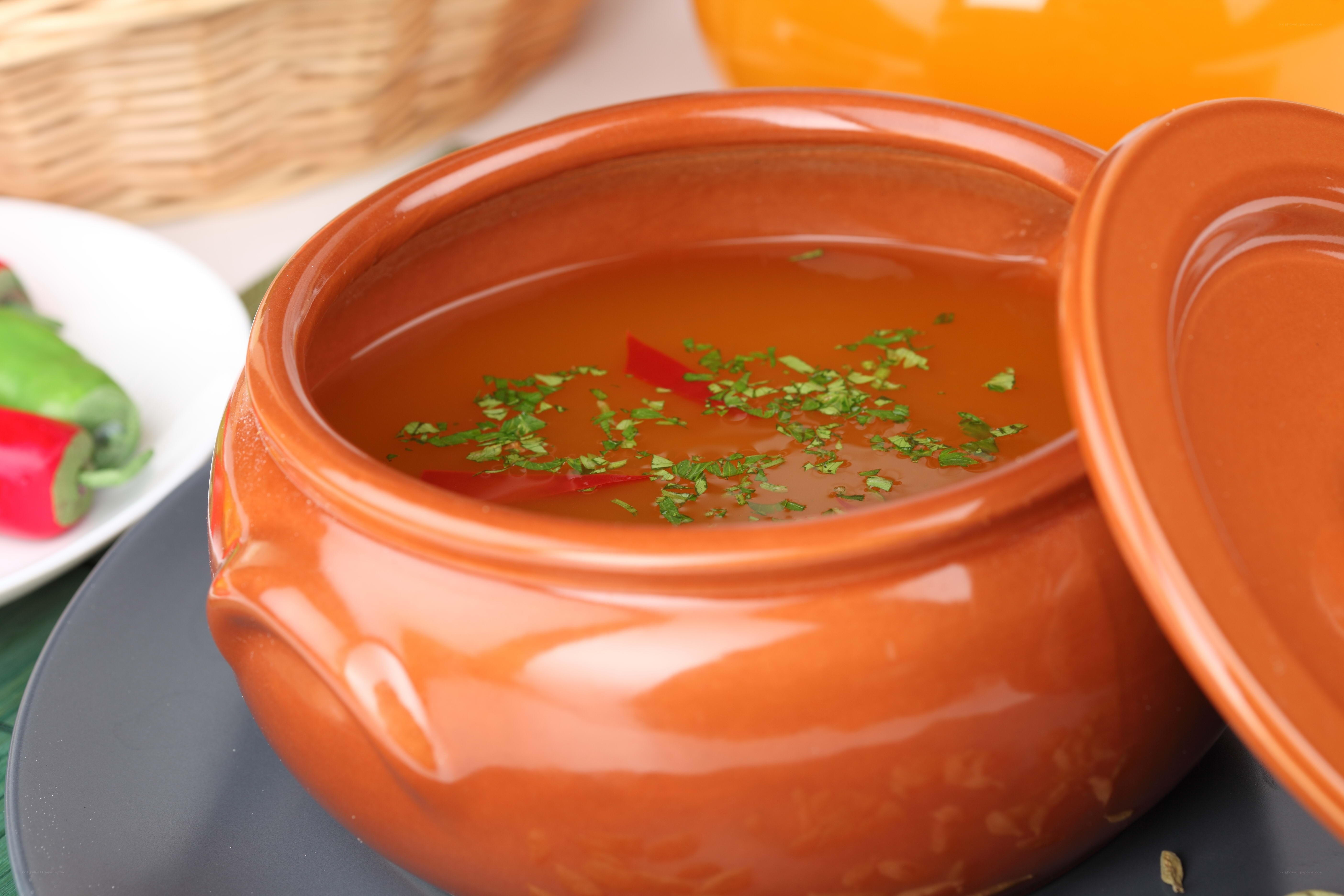 Soup in a clay pot