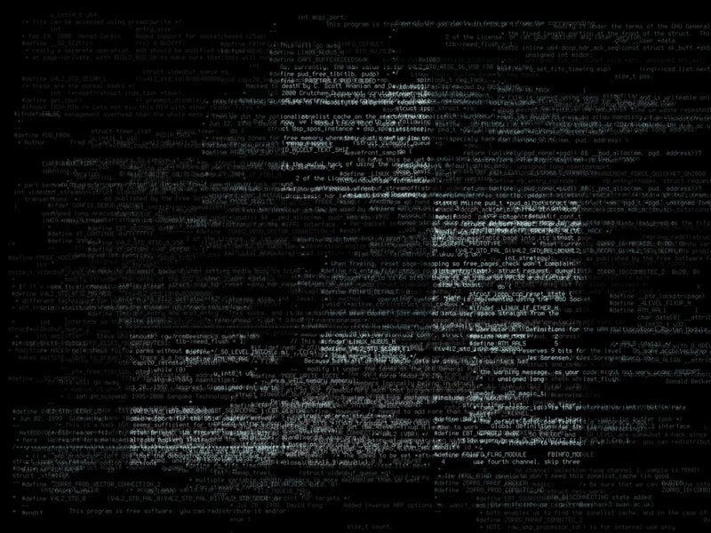 Source Code on Screen — White
