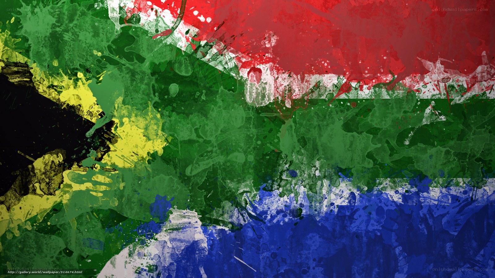 South Africa flag abstract art