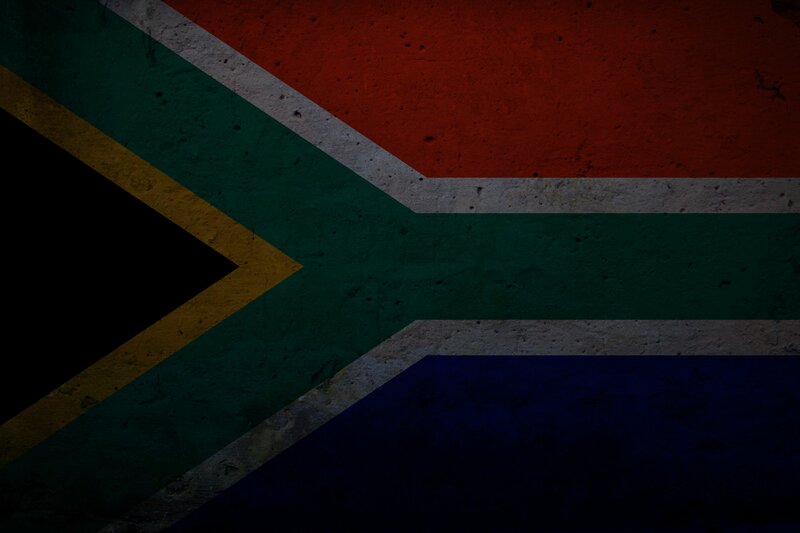 South African flag on textured wall