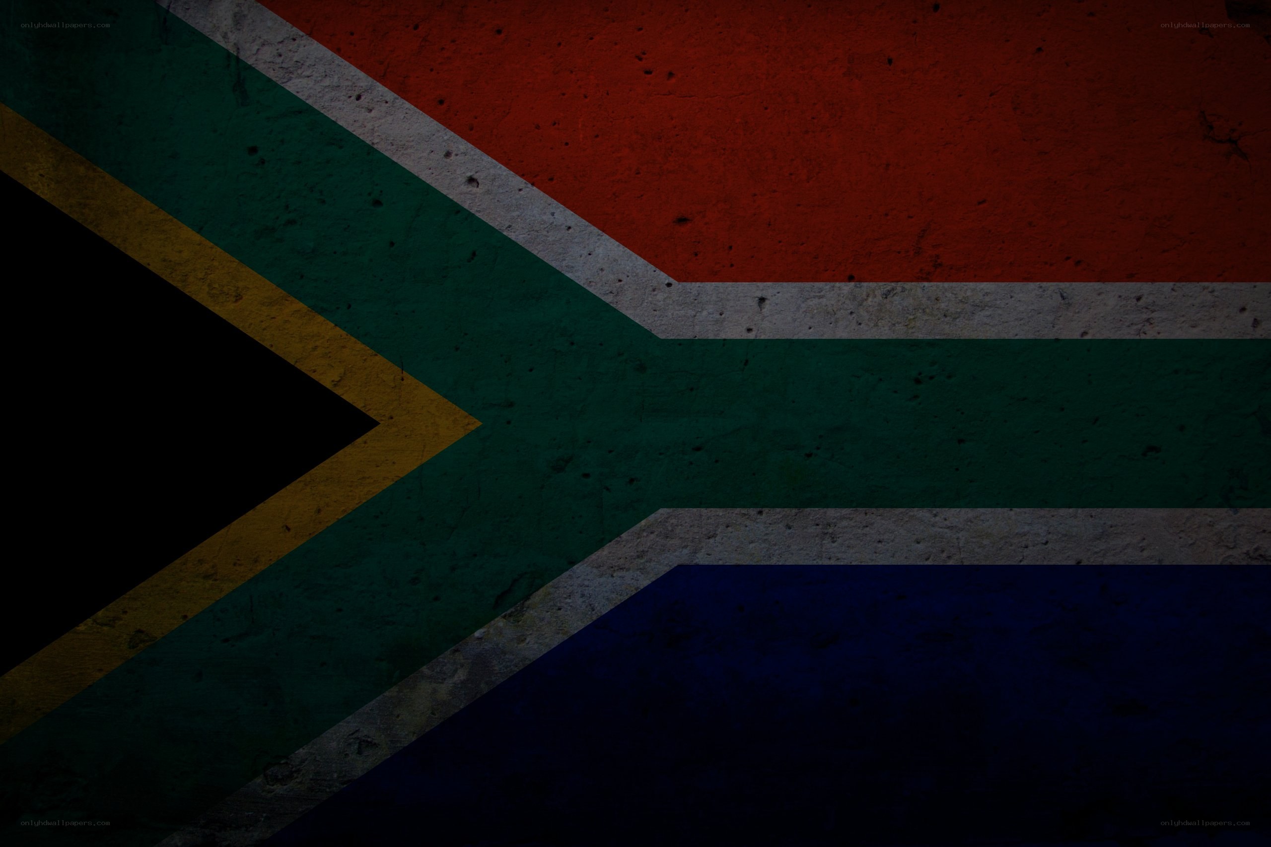 South African flag on textured wall