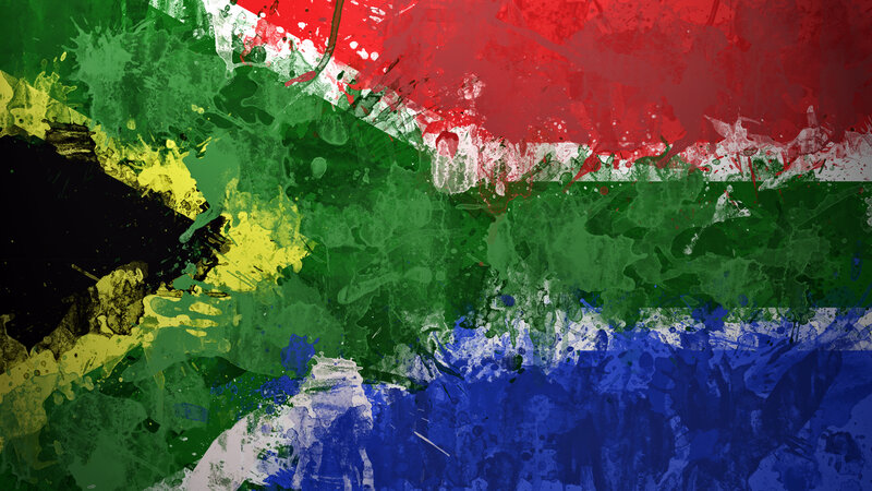 South African flag splatter art