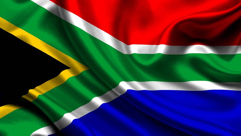 South African flag waving