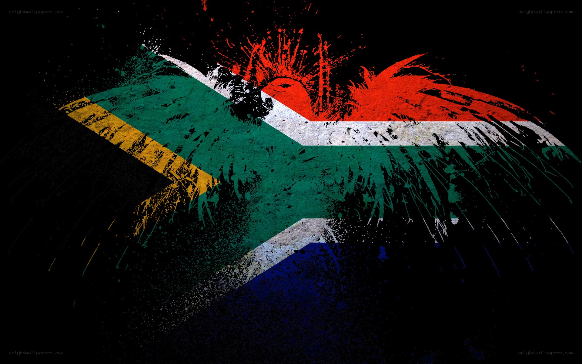 South African flag with grunge effect