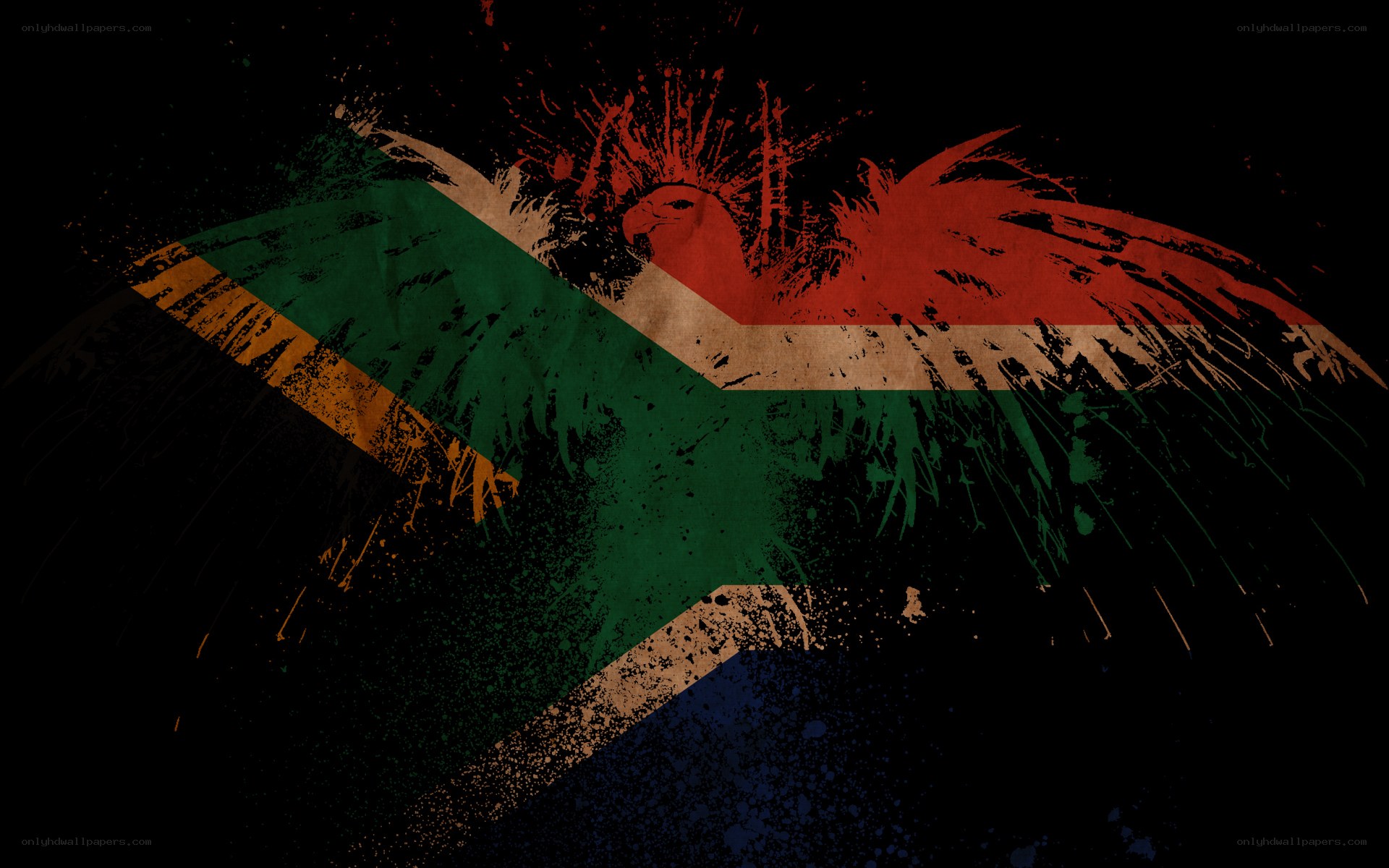 South African flag with grunge texture